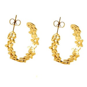 ZOGXIN Gold Geometric Hoop Earrings Stainless Steel C Shape For Women Fashion Jewelry - Product Image 5