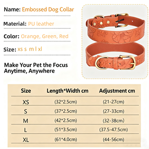 Collar de Perro Ajustable de PU de Lujo Moderno con Relieve Suave para Perros Medianos y Grandes, Novedad de 2026 - Product Image 5