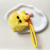Porte-clés en peluche de dessin animé, petite boule de charbon, couleur mignonne, poupée, sac d'école pour étudiant, pendentif de sac à main, petit cadeau