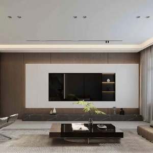 Meuble TV mural moderne personnalisé en bois 2025 pour salon - Product Image 3