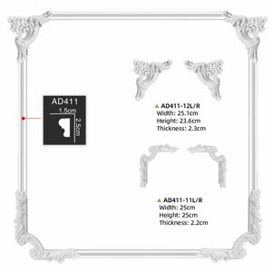 Moulures <span class=keywords><strong>de</strong></span> meubles en polyuréthane durables, sculptées en forme <span class=keywords><strong>de</strong></span> fleurs, décoratives, intérieures, plates, <span class=keywords><strong>pour</strong></span> villa, hôtel - Product Image 1