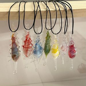 Imported Material Pure Handmade Glass Conch Pendant Glass Imitation Conch Ornament Diy Vintage Craft Gift As <b>Present</b> - Product Image 3