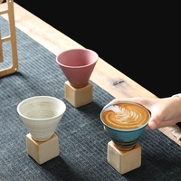 1pcs Cangkir Kopi Keramik Retro Kreatif Cangkir Teh Tembikar Kasar Cangkir Latte Jepang Motif Bunga Cangkir Porselen Rumah Tangga Mug Tembikar Baru