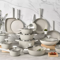 Batterie de Cuisine Pot en Granit Blanc Professionnel Antiadhésive pour Restaurant