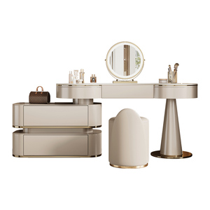 Juego <span class=keywords><strong>de</strong></span> Muebles Modernos para Dormitorio Tocador <span class=keywords><strong>de</strong></span> Maquillaje Iluminado <span class=keywords><strong>con</strong></span> <span class=keywords><strong>Espejo</strong></span> y Cajones <span class=keywords><strong>de</strong></span> Madera para Uso en Apartamentos - Product Image 5