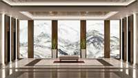 Panneau de séparation en verre teinté stratifié massif, écologique, sur mesure, en verre artistique pour chambre, cuisine, salle de bain, villa, durable