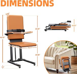 Chaise pliante à hauteur réglable et à roulettes en PU avec matériau métallique Chaise pour personnes âgées pour la maison et les hôpitaux - Product Image 2