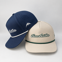 Casquette Snapback 5 Panneaux Imperméable Découpée au Laser, Visière Courbée, Logo Personnalisé en Caoutchouc, Chapeau de Golf Unisexe, Vente en Gros OEM