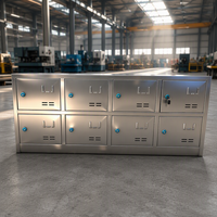 Armoire de rangement pour chaussures d'employés en acier inoxydable, avec porte personnalisable, pour atelier propre
