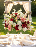 Boule de fleurs en soie rouge et rose LUYI, nouveau design, décoration de mariage, 60 cm, centre de table, magnifique boule de fleurs
