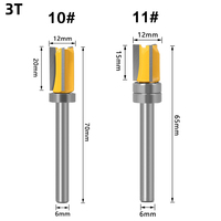 Brocas de Fresado para Madera de Carburo de Tungsteno de 6 mm de Diámetro, 2 Filos, 3T, con Rodamiento, Herramientas de Corte