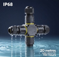 Conector de alimentación impermeable IP68 P de 2 y 3 pines, conector rápido sin tornillos de 4 vías tipo X para cámara de seguridad, cableado de jardín, paneles solares