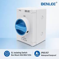 BENLEE IP65 Caja de Conexión Impermeable de 3/4 Polos, Interruptor Aislador, Desconectador, Control Industrial