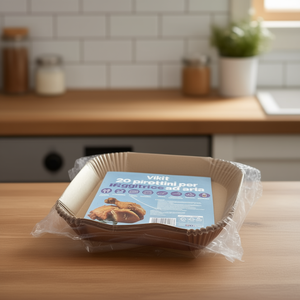<b>Set</b> stampi multiuso 20 pz carta forno (17x17x4cm) per friggitrici aria VIKIT Marrone 2322216 - Product Image 3