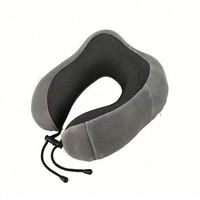 Oreiller de voyage portable en polyester en forme de U avec masques pour les yeux et bouchons d'oreilles, personnalisable avec impression sérigraphiée pour avion
