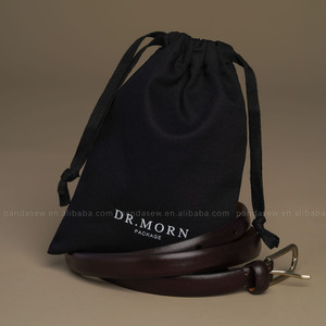PandaSew Custom Logo Black Cotton Canvas Drawstring <b>Bag</b> Gift Jewelry Pouch <b>Packaging</b> <b>Bags</b> Perfume Clothing Dust <b>Bag</b> - Product Image 2