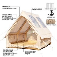 Tente de cabine gonflable en tissu Oxford 300D, 3*4m, grand espace, imperméable, coupe-vent, glamping, portable, quatre saisons, installation rapide, 0,52 mm