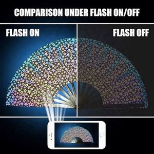 Ventilateur pliant portable en nylon réfléchissant de haute qualité, style musical peint, promotionnel, vente en gros, nouvelle arrivée, artisanat en bambou - Product Image 4