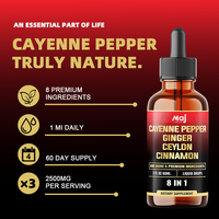 Suppléments digestifs à base de plantes ODM OEM 8 In1 Gouttes liquides de poivre de Cayenne gingembre basilic sacré extrait de cannelle de Ceylan