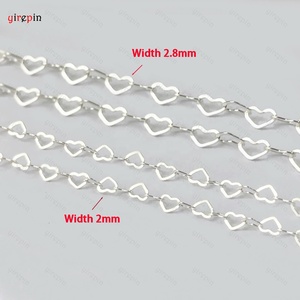 Cadenas de corazón de alta calidad de 2mm y 2,8mm a granel para hacer joyas, pulsera, cadena de plata 925 genuina - Product Image 4