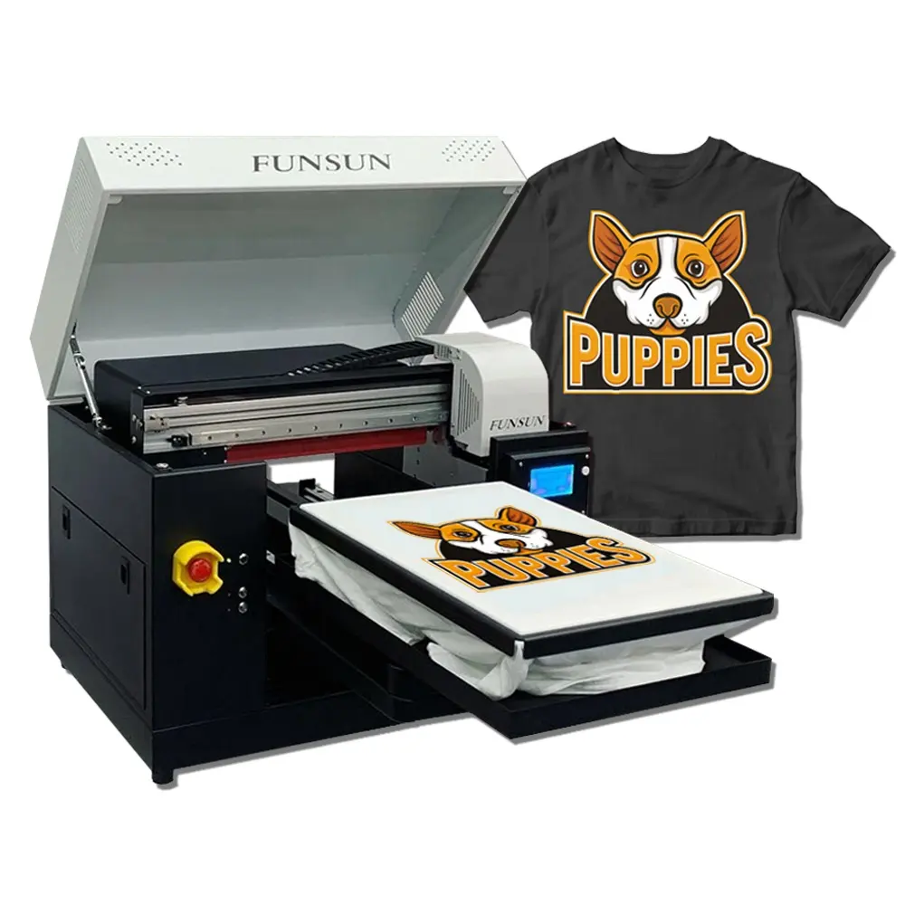 Funsun a3 impressora dtg, direta à máquina de impressão de vestuário 6 cores