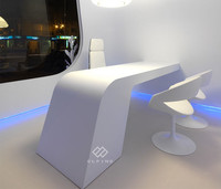 Bureau de direction en marbre corian durable Offre Spéciale design blanc incurvé moderne