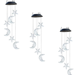 Solar impermeable colorido paisaje <span class=keywords><strong>al</strong></span> aire libre decoración Luna estrellas carillón de viento de la lámpara - Product Image 6
