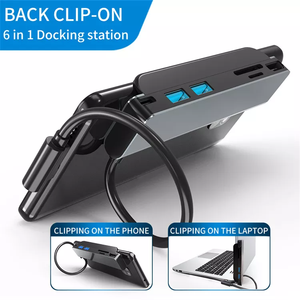 Multifuncional 6 en 1 USB <span class=keywords><strong>Dock</strong></span> Hub a HDTV 4K USB 3,0 PD Carga SD TF Lector de tarjetas <span class=keywords><strong>Thunderbolt</strong></span> 6 Estación de acoplamiento para Macbook - Product Image 3