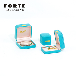 FORTE Wholesale Custom Special Shape Necklace Pendant <b>Gifts</b> Packaging Travel Suede Jeweley <b>Box</b> With Logo - Product Image 3
