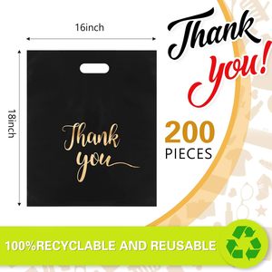 ถุงขอบคุณคุณภาพสูง รีไซเคิลได้ เป็นมิตรกับสิ่งแวดล้อม สำหรับธุรกิจขนาดเล็ก พิมพ์กราเวียร์ตามสั่ง สีและขนาดตามต้องการ ใช้ในซูเปอร์มาร์เก็ต - Product Image 2