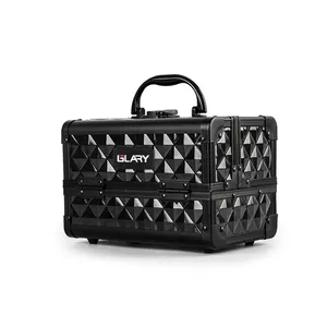 Flagrante Hard Shell Make-Up Train Case Met Spiegel Cosmetische Beauty Make-Up Case Met Dienbladen Private Label Make-Up Artist Case