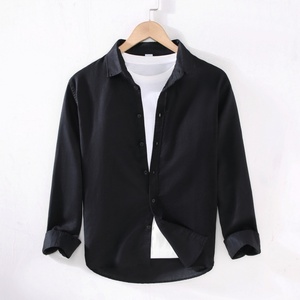 Camisa Casual de Manga Larga para Hombre, Primavera, Lino/Algodón, Cuello Cuadrado Holgado, Color Sólido, Transpirable y Ecológica - Product Image 6