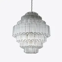 Lustre moderne personnalisé en verre transparent grand et élégant pour la décoration de la maison, des banquets de mariage et des événements