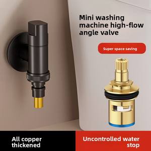 <span class=keywords><strong>Robinet</strong></span> de machine à laver moderne en laiton chromé, robinets <span class=keywords><strong>d</strong></span>'angle inverseurs, raccords double entrée double sortie, accessoires à double poignée - Product Image 6