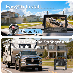 Système de surveillance sans fil à enregistrement en boucle <span class=keywords><strong>pour</strong></span> camions et camping-cars, caméra de recul étanche avec vision nocturne infrarouge et moniteur AHD 7 pouces - Product Image 5