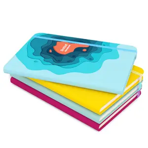 Set Notebook dan pena ukuran Notebook untuk kantor promosi A5 B5 sampul keras Logo kustom Notebook perencana 400 halaman