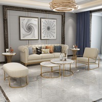 Nouveaux designs de canapés d'angle en tissu contemporains de luxe avec pieds en métal doré pour le salon