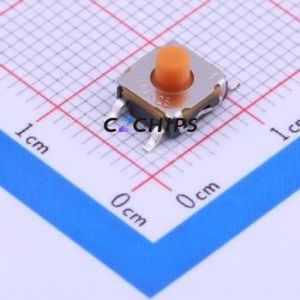 KSC421G70SHLFS Tactile Switch SMD-4P,6.2x6.2mm Switch Single Pole Single Throw Round Button 1.7N Vertical Mount - Product Image 1