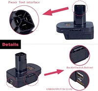Adaptateur de batterie Urun Chargeur USB DM18GL Convertisseur pour Dewalt pour Milwaukee 18v Batterie Li-ion Fonctionne pour Craftsman 19.2V Outil