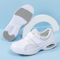 Chaussures d'été respirantes blanches à semelle souple avec fermeture auto-agrippante, anti-odeur, médicales, fines, polyvalentes, à coussin d'air, baskets pour femmes