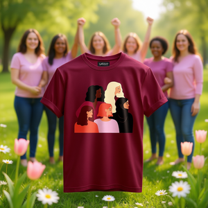 T-shirt grafica da donna con stampa 'Empowered Women', 100% cotone, girocollo, casual, manica corta, tessuto jersey con stampa digitale. - Product Image 2