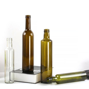 Bottiglia <span class=keywords><strong>in</strong></span> <span class=keywords><strong>Vetro</strong></span> Rotonda Oshow per Olio d'Oliva, 250ml 500ml 750ml 1000ml, Verde e Trasparente, con Tappo e <span class=keywords><strong>Pellicola</strong></span> Termoretraibile - Product Image 1