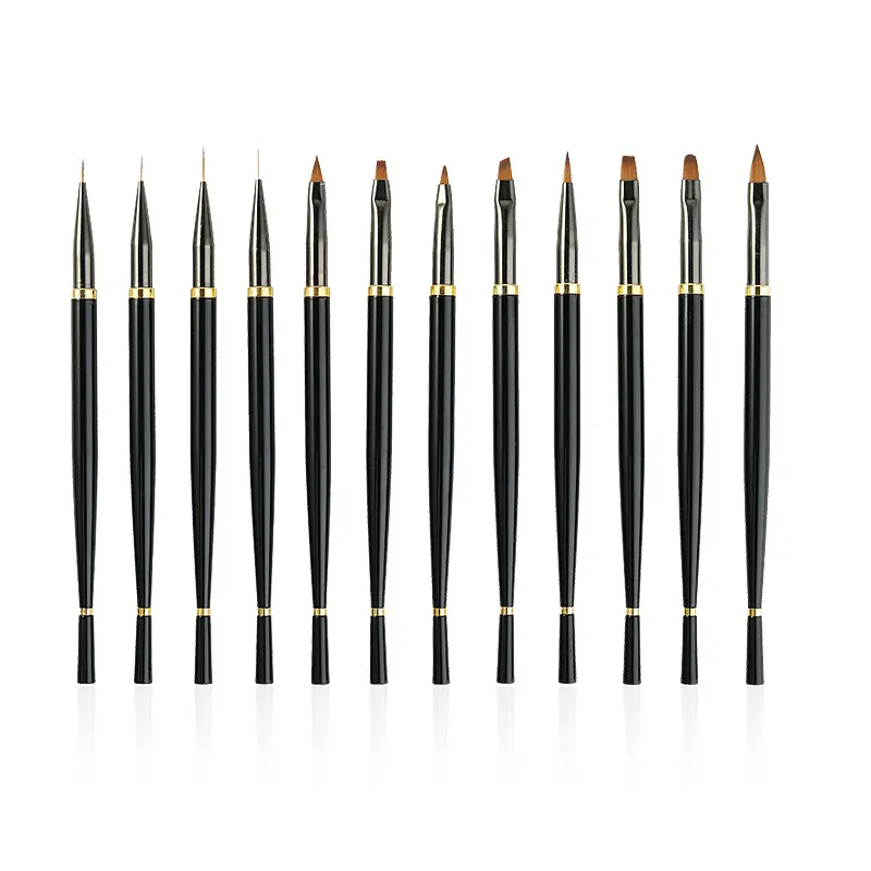 salon hot selling black long handle drawing painting liner acrylic nail art brush for nail art
