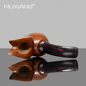 Muxiang Handmade Briarwood Tobacco Pipe Bent Shape Swan Style Smoking Accessory for Men - Product Image 2