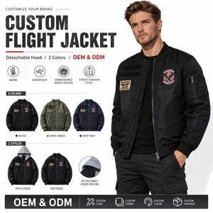 Giacca Bomber Vintage in Pelle e Tela CWU-45 <span class=keywords><strong>Top</strong></span> Gun da Uomo, Traspirante, Invernale, per Esterni, con Logo Personalizzato - Product Image 2
