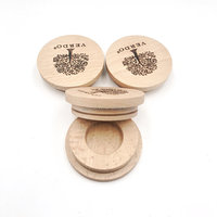 Tapa de madera con logotipo personalizado al por mayor de fábrica, nuevo estilo, técnica pulida para botella de vidrio, artesanías de madera, tapa de bambú, vela