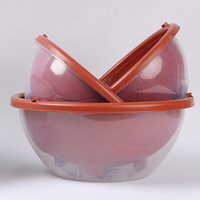 Petit panier suspendu épaissi en résine, pot de fleurs auto-arrosant avec couvercle transparent, pot de fleurs circulaire en plastique double couche