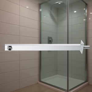 Bras de douche plat 44 cm, hauteur 6 cm, finition chromée pour l'installation d'une pomme de douche - Product Image 3