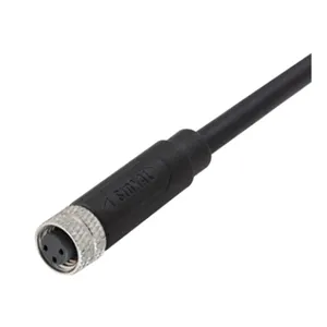 Kabel Ethernet Industri seri M8 tahan air bawaan PVC/PUR kabel berpelindung dengan konektor wanita seri M8