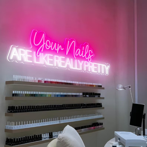 Letrero de Neón Personalizado con Envío Directo, Decoración de Pared para Salón de Belleza, Letrero LED para Salón de Uñas, Letrero de Neón con la Frase 'Tu Uñas Son Realmente Bonitas' - Product Image 1